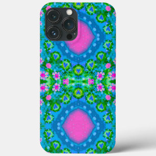 Fun BoHo Floral Pink Abstract Girly Modern iPhone 13 Pro Max Case