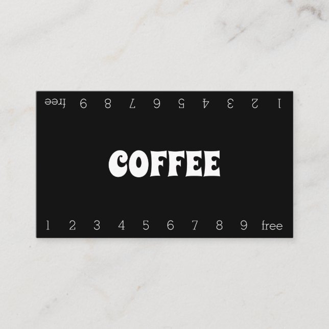 Fun Bold Double Number Loyalty Coffee Punch-Card (Front)