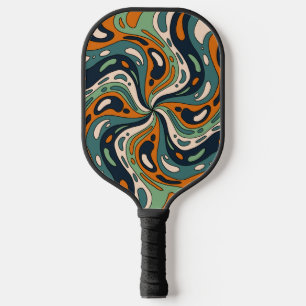 Fun Bold Psychedelic Swirl Pattern Custom Name Pickleball Paddle