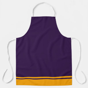 Fun Bold Purple Orange Yellow Racing Stripes Hem Apron