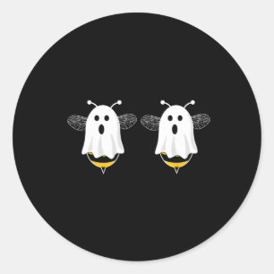 Fun Boo Bees Couples Halloween Costume For Women's Classic Round Sticker