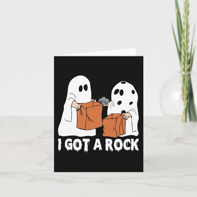 Fun Boo Ghost Scary I Got A Rock Halloween  Card (Front)