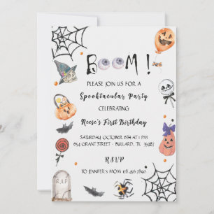 Fun Boo! Spooktacular Halloween birthday party Invitation