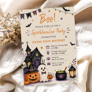 Fun Boo! Spooktacular Halloween Birthday Party Invitation