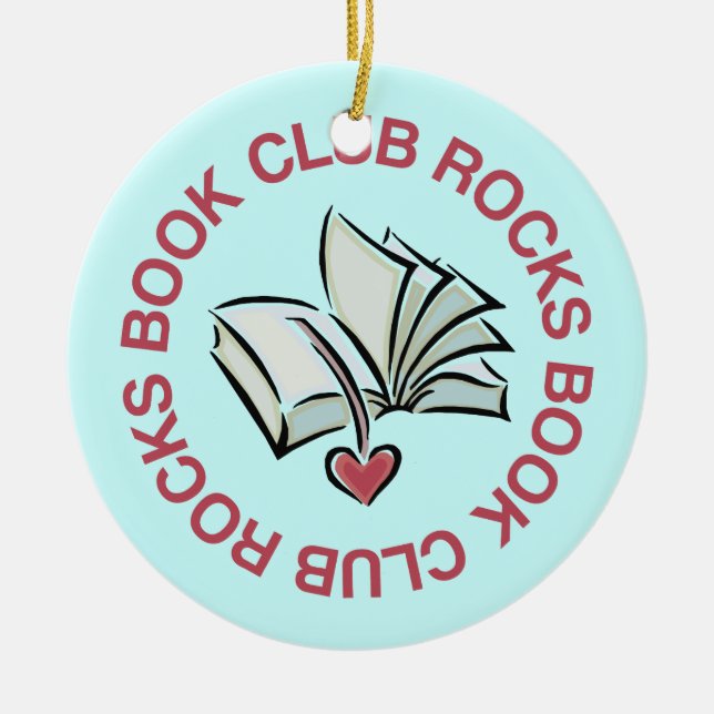 Fun Book Club Rocks Reading Ornament Gift (Front)