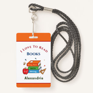 Fun Books I Love To Read Child ID Badge