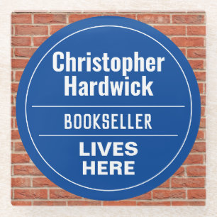 Fun Bookseller Wall Plaque Style Glass Coaster