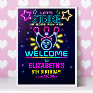 Fun Bowling Birthday Girl Poster