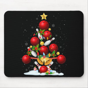 Fun Bowling Christmas Tree Lights Xmas Gifts For M Mouse Pad