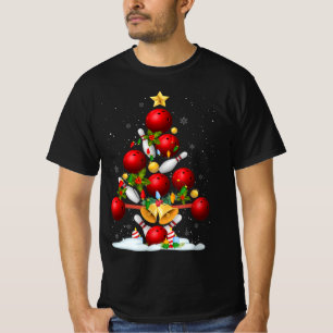 Fun Bowling Christmas Tree Lights Xmas Gifts For M T-Shirt