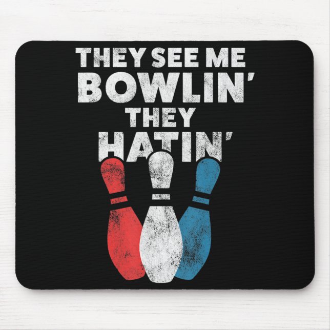 Fun Bowling Gift  For Men Women Or Dad Mouse Pad (Front)