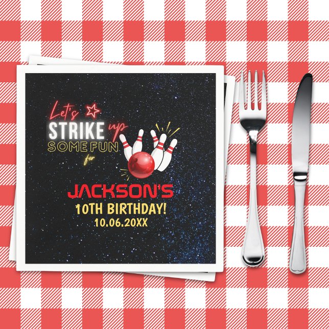 Fun Bowling Party for Kids Napkin (Creator Uploaded)