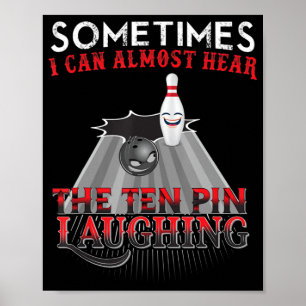 Fun Bowling Ten Pin Design  Poster