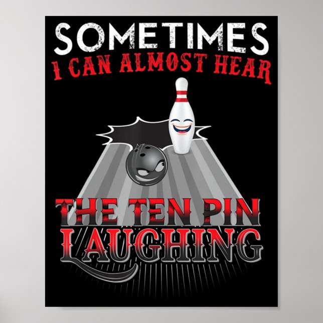 Fun Bowling Ten Pin Design  Poster (Front)