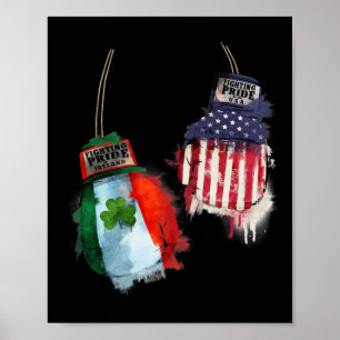 Fun Boxer Tee -training Gloves Irish American Figh Poster