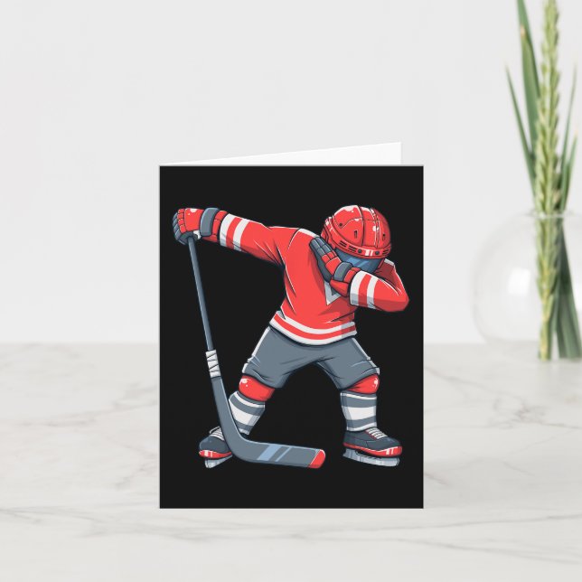 Fun Boy Kid Ice Hockey Dab Apparel Card (Front)