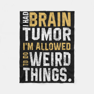 Fun Brain Tumour Awareness Aneurysm I Had A Brain Fleece Blanket