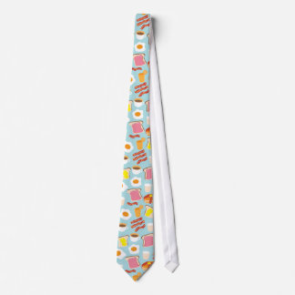 Fun Breakfast Food Illustrations Pattern Tie