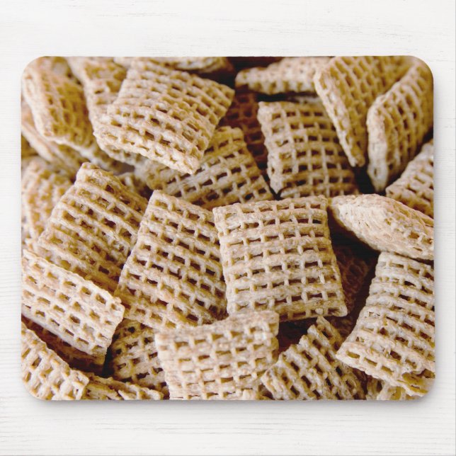 Fun Breakfast Wheat Squares Photograph Mouse Pad (Front)