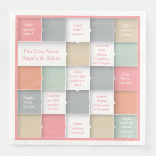 Fun Bride Groom Infographic Personalised Wedding Napkin