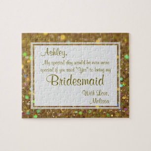 Fun Bridesmaid Glitter Glam Jigsaw Puzzle