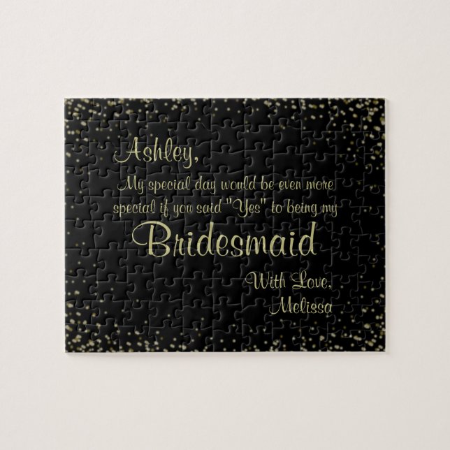 Fun Bridesmaid Hidden Message Jigsaw Puzzle (Horizontal)