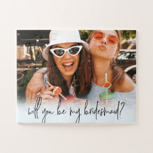 Fun bridesmaid proposal custom photo jigsaw puzzle