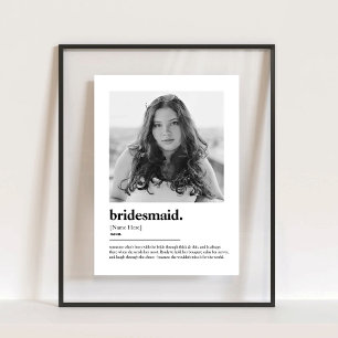 Fun Bridesmaid Proposal Dictionary with Photo Acrylic Sign