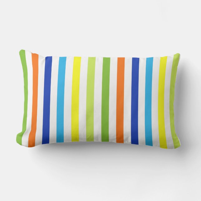 Fun Bright and Bold - Modern Stripes Lumbar Cushion (Front)