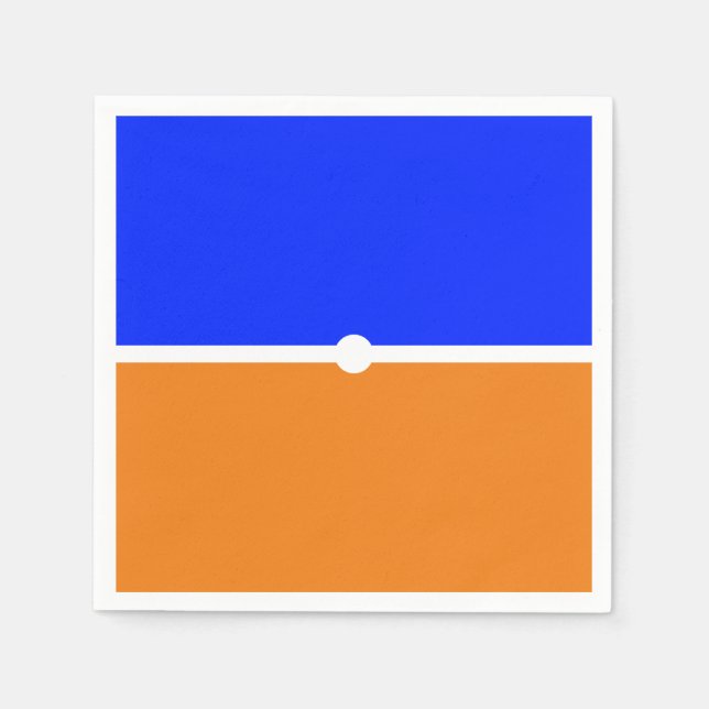 Fun Bright Banded Royal Blue Orange Colour Blocks Napkin (Front)
