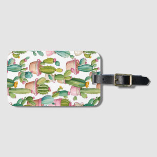 Fun bright cacti  luggage tag