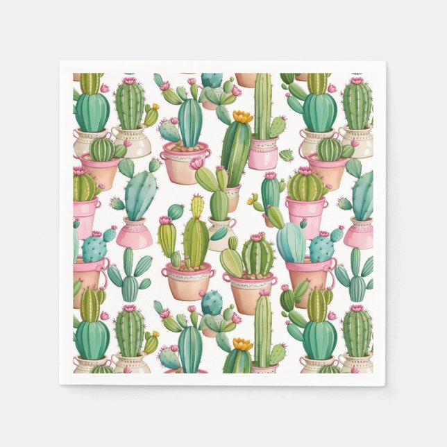 Fun bright cacti  napkin (Front)