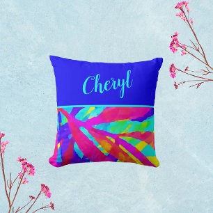 Fun Bright Colorful Modern Personalized Cushion