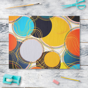Fun Bright Colourful Retro Circle Abstract Tissue Paper