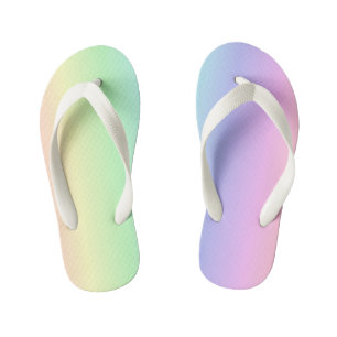 Fun Bright Cute Colourful Rainbow Pink Yellow Gree Kid's Thongs