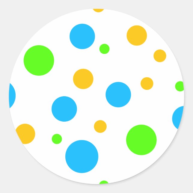 Fun Bright Dots Classic Round Sticker (Front)
