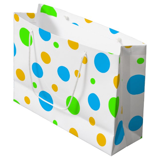 Fun Bright Dots Large Gift Bag (Front Angled)