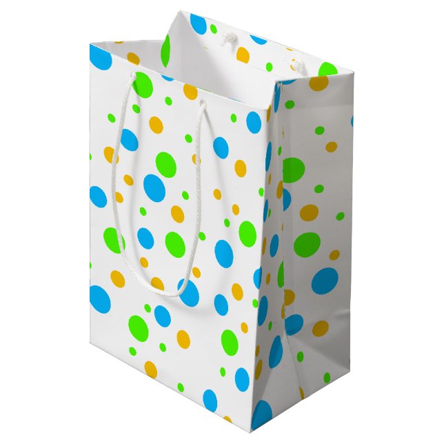 Fun Bright Dots Medium Gift Bag (Front Angled)