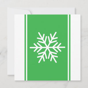 Fun Bright Holiday Green White Stripes Snowflake Card