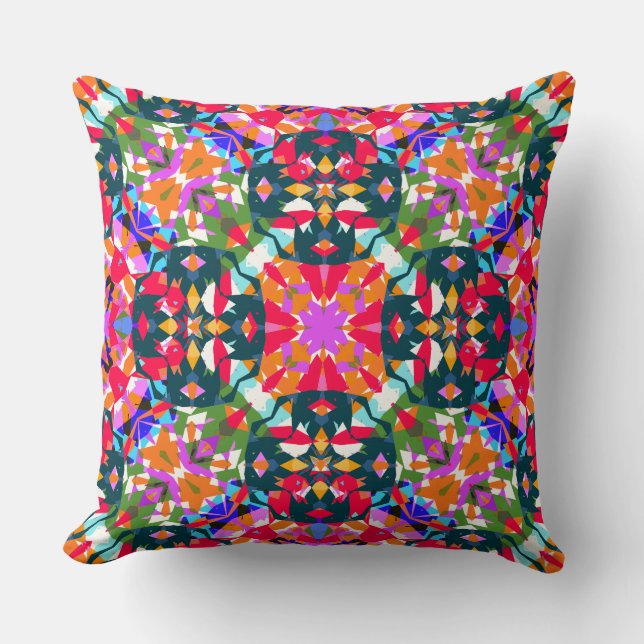 Fun Bright Pattern Modern Eclectic Dopamine Decor  Cushion (Front)