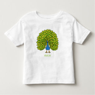 Fun bright peacock bird illustration toddler T-Shirt