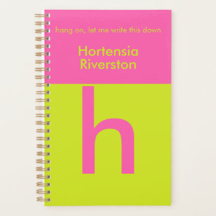 Fun Bright Personalised Custom Monogram Planner