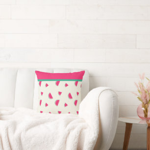 Fun, Bright Pink, Summer Watermelon Pattern  Cushion