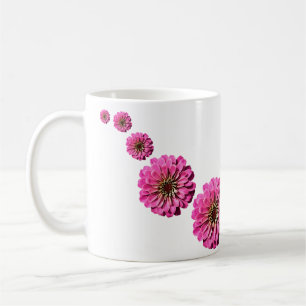 Fun Bright Pink Zinnia Flower Art Coffee Mug