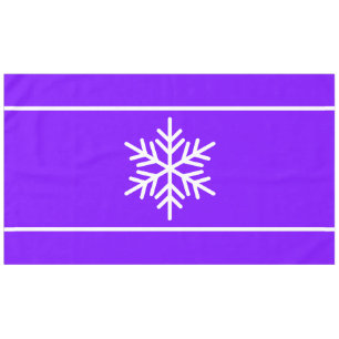 Fun Bright Purple Nordic White Snowflake Stripes Tablecloth