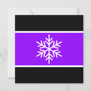 Fun Bright Purple White Black Stripes Snowflake  Holiday Card