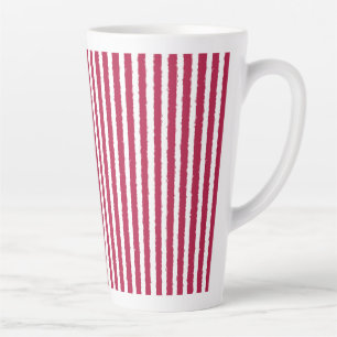 Fun, Bright Red and White Wavy Stripes, Holiday Latte Mug