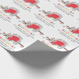 Fun bright Sloth christmas Wrapping Paper