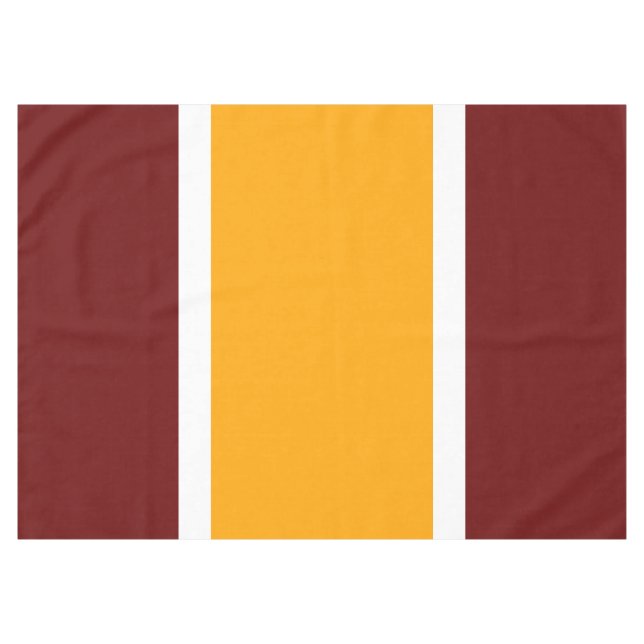 Fun Bright Yellow White Retro Red Summer Stripes Tablecloth (Front (Horizontal))