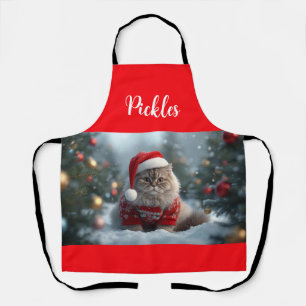 Fun British Shorthair Cat Christmas Personalised Apron